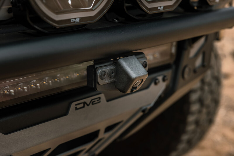 Ford Bronco Camera Relocation Bracket - Front - DV8 Offroad - Micro-Texture Black Powder Coated - `21-`26